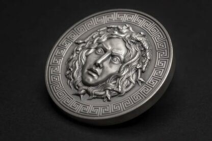 Cameroon 3000 FR 2019 Silver 999. 3oz Antique Finish MEDUSA 3D high relief with Diamond eyes - Image 6