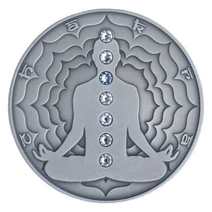 Cameroon 2000 FR 2020 Silver 999. 2oz AF :: The Seven Chakras :: VISHUDDHA