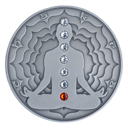 Cameroon 2000 FR 2020 Silver 999. 2oz AF :: The Seven Chakras :: MULADHARA