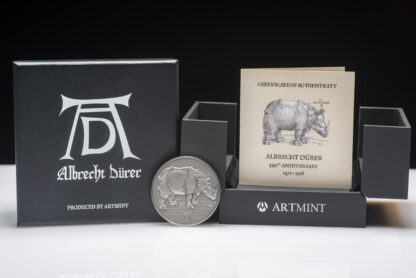 Cameroon 2000 FR 2020 Silver 999. 2oz AF :: ALBRECHT DURER 550th Anniversary :: RHINOCERUS - Image 4