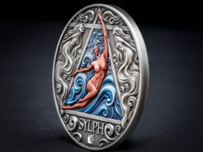 Cameroon 2000 Francs 2024 Silver 999. 2oz Ø50mm Antique Finish :: Elementals series: SYLPH - Image 6