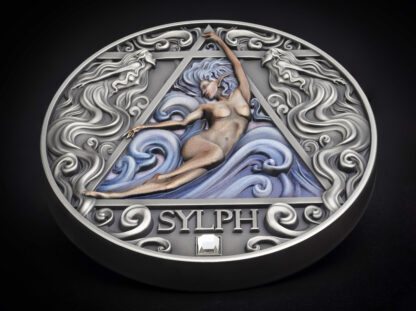 Cameroon 2000 Francs 2024 Silver 999. 2oz Ø50mm Antique Finish :: Elementals series: SYLPH - Image 5