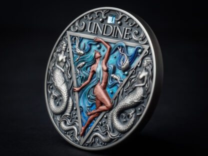 Cameroon 2000 Francs 2024 Silver 999. 2oz Ø50mm Antique Finish :: Elementals series: UNDINE - Image 3