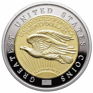 🆕 Niue $5 2025 Silver 999. 2oz Ø50mm Proof/Gold plated :: GREATEST USA COINS: Double eagle 1933
