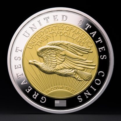🆕 Niue $5 2025 Silver 999. 2oz Ø50mm Proof/Gold plated :: GREATEST USA COINS: Double eagle 1933 - Image 7