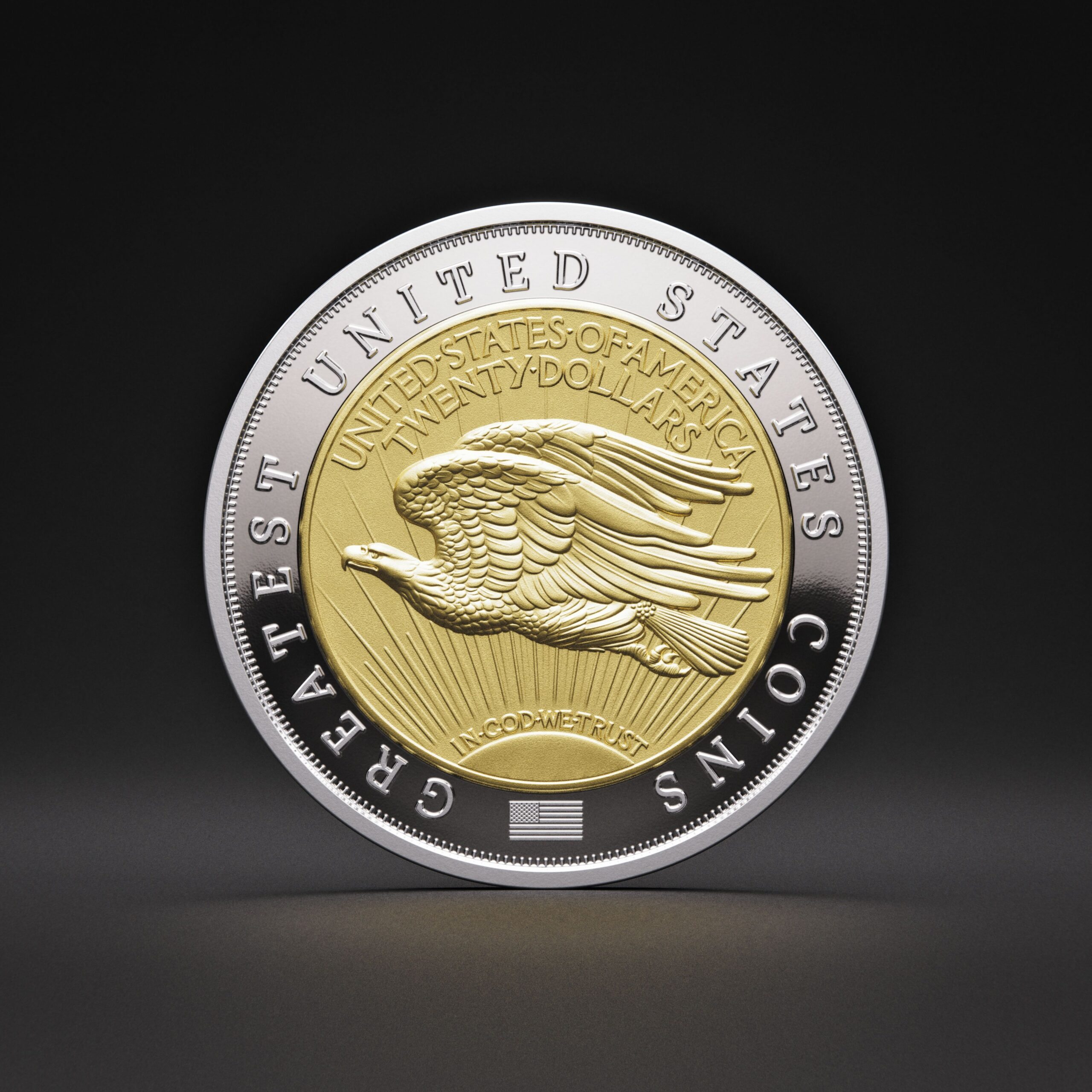 🆕 Niue $5 2025 Silver 999. 2oz Ø50mm Proof/Gold plated :: GREATEST USA COINS: Double eagle 1933 - Image 10
