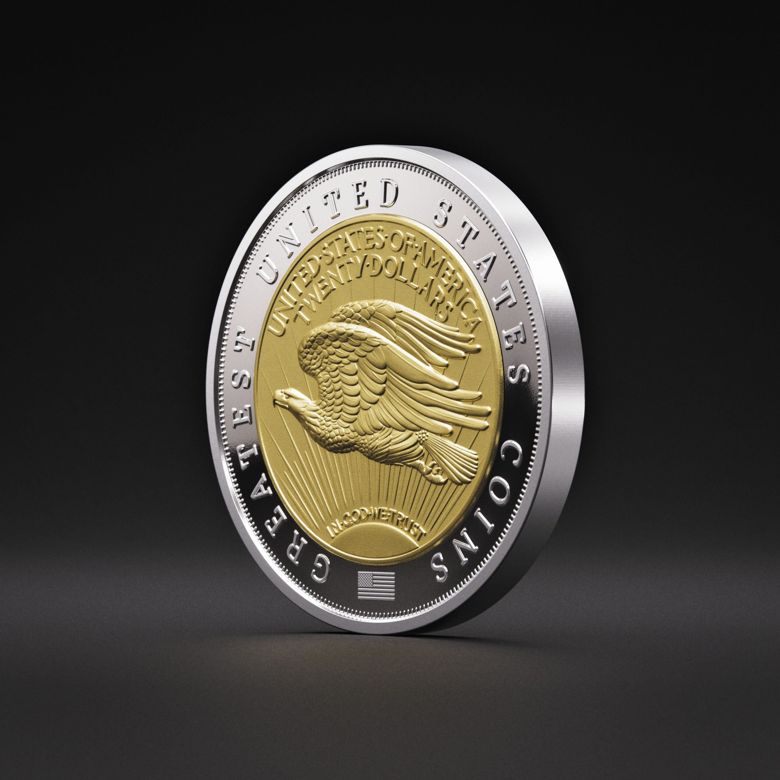 🆕 Niue $5 2025 Silver 999. 2oz Ø50mm Proof/Gold plated :: GREATEST USA COINS: Double eagle 1933 - Image 11