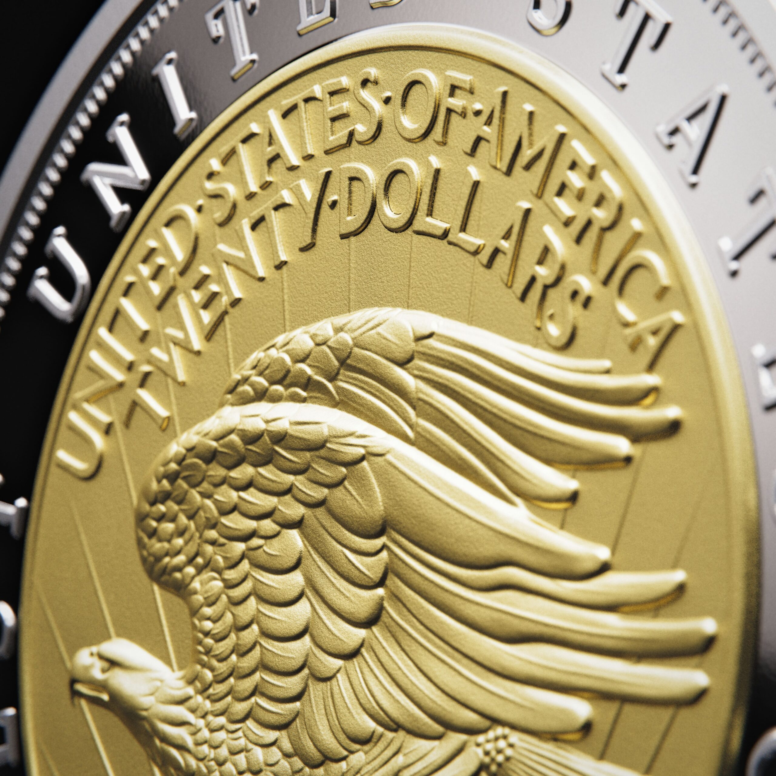 🆕 Niue $5 2025 Silver 999. 2oz Ø50mm Proof/Gold plated :: GREATEST USA COINS: Double eagle 1933 - Image 6