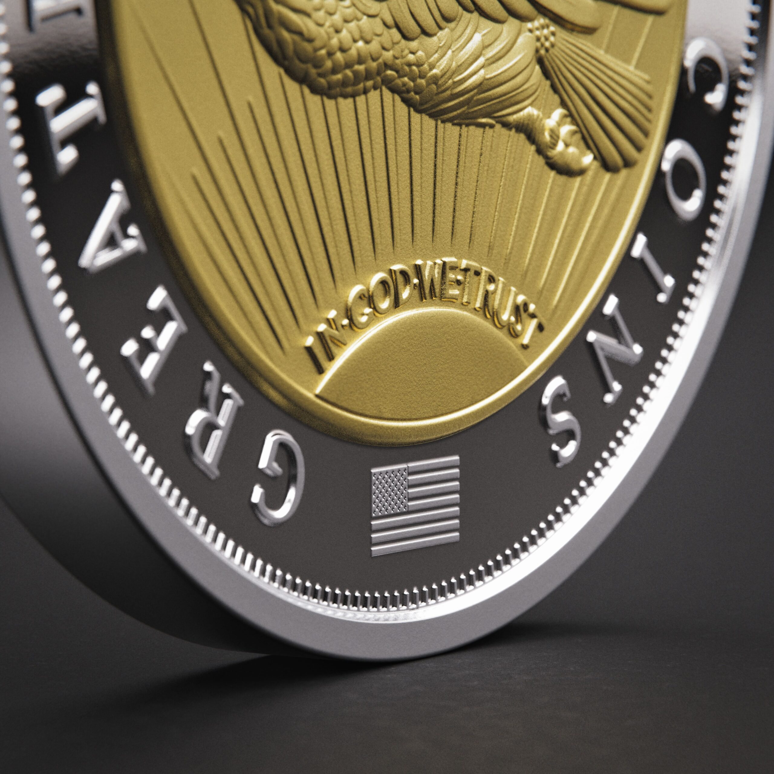 🆕 Niue $5 2025 Silver 999. 2oz Ø50mm Proof/Gold plated :: GREATEST USA COINS: Double eagle 1933 - Image 5