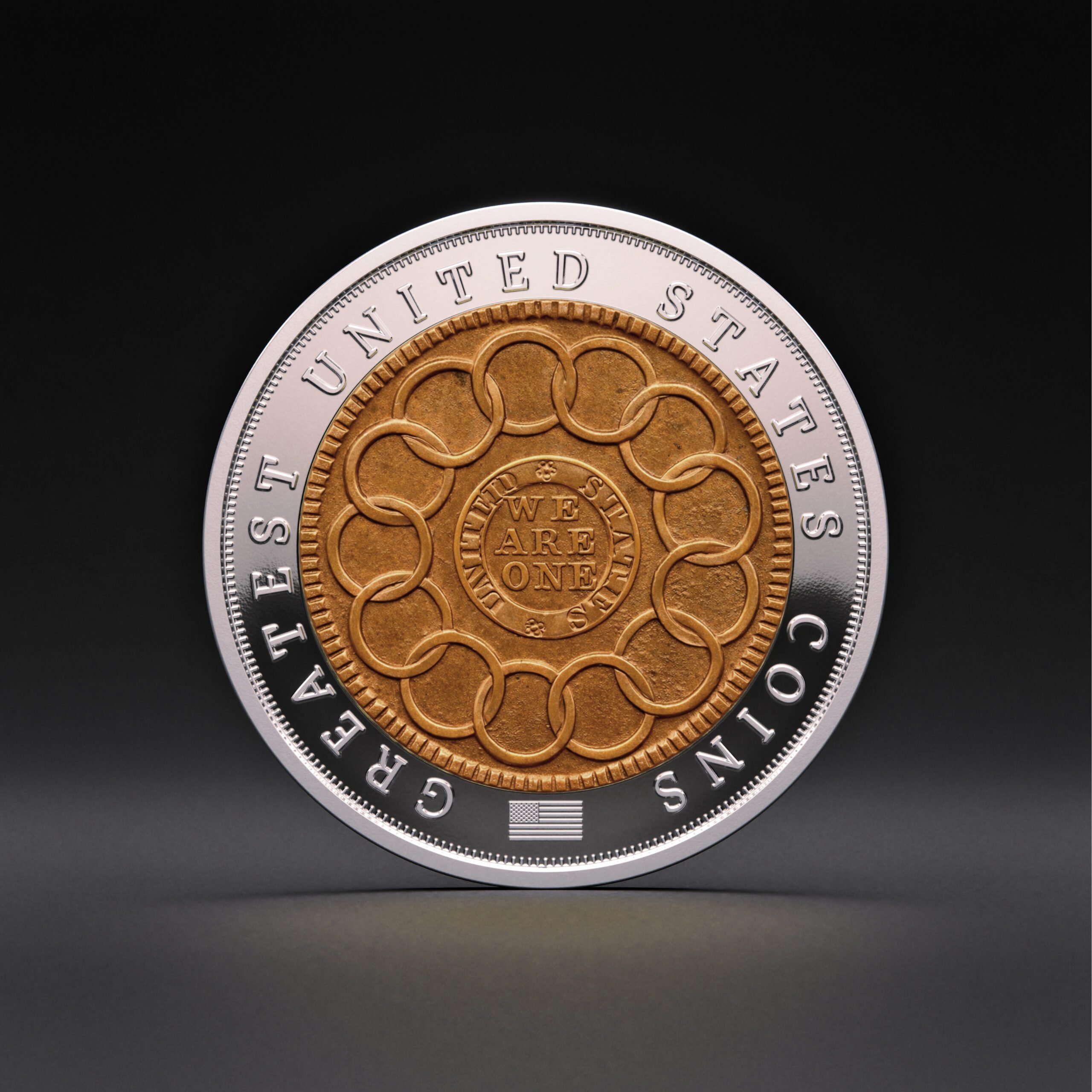 π Niue $5 2026 Silver 999. 2oz Γ50mm Proof / Cooper plated :: GREATEST USA COINS: 1787 Fugio Cent - Image 4