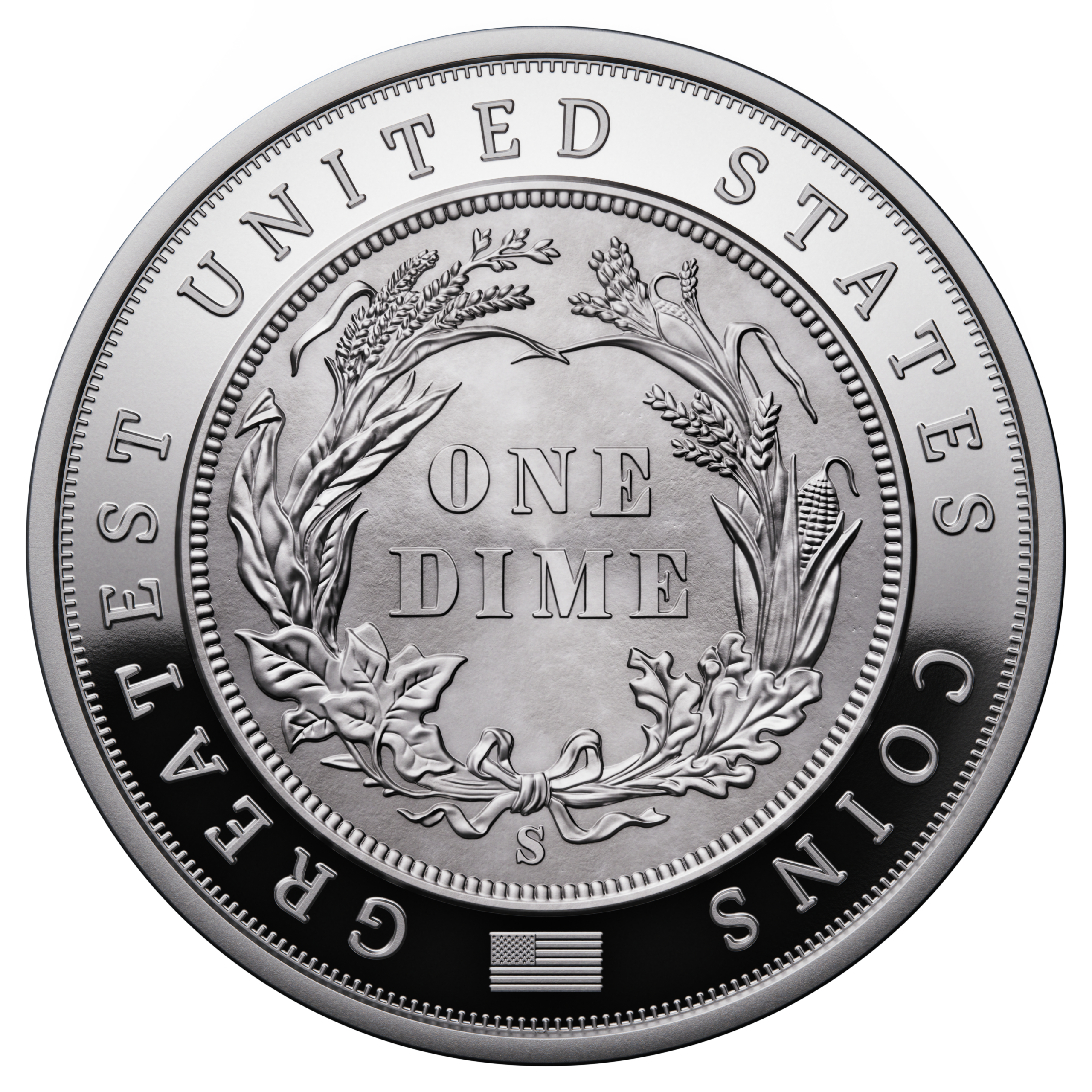 π Niue $5 2026 Silver 999. 2oz Γ50mm Proof / Antique :: GREATEST USA COINS: 1894-S Barber Dime - Image 14