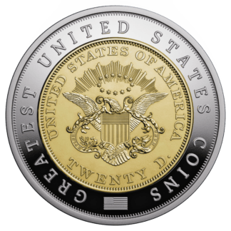 🆕 Niue $5 2026 Silver 999. 2oz Ø50mm Proof/Gold plated :: GREATEST USA COINS: Liberty Head 1849
