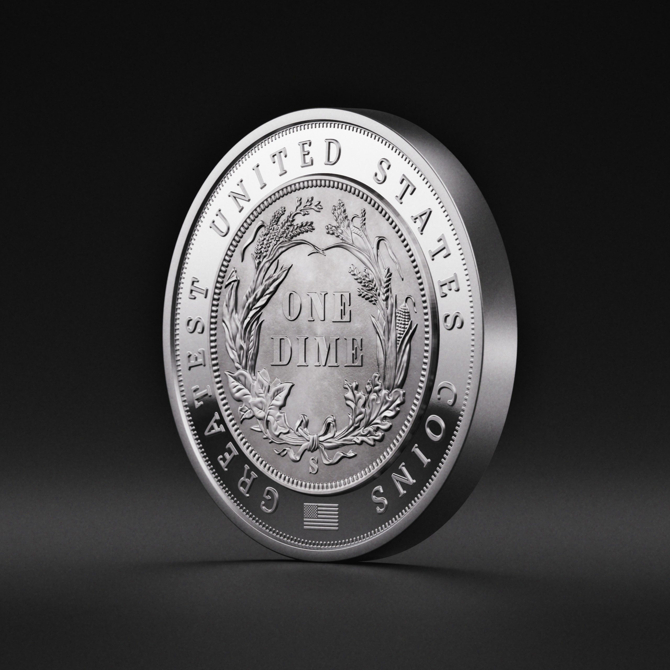 π Niue $5 2026 Silver 999. 2oz Γ50mm Proof / Antique :: GREATEST USA COINS: 1894-S Barber Dime - Image 9